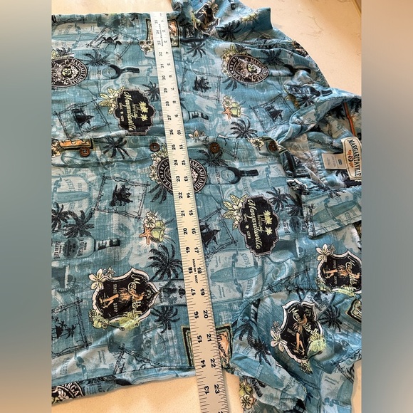 Margaritaville Men’s Hawaiian Shirt, size medium tropical 🏝️ blue floral - Picture 10 of 12